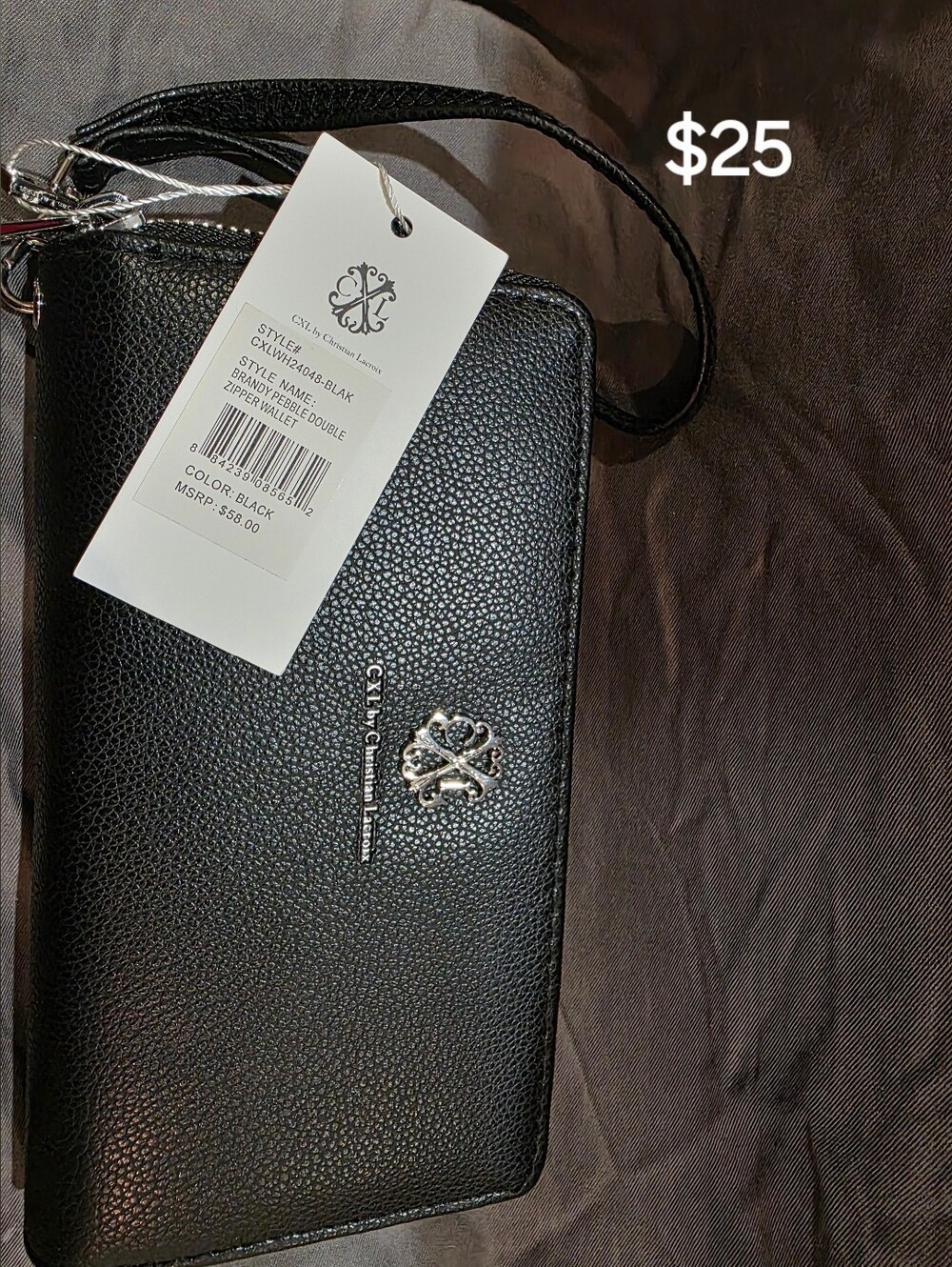 Christian Lacroix Brandy Pebble Double Zipper Wallet